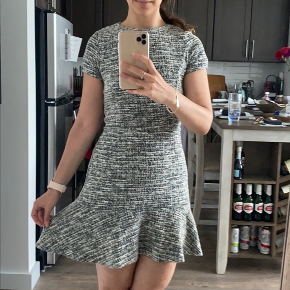 Super cute AQUA mini work dress ; ruffled bottom